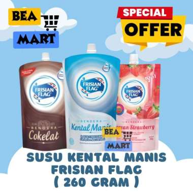 Susu Bendera Putih / Coklat / Strawberry 260gr | SKM Susu Kental Manis Frisian Flag Kemasan Ekonomis
