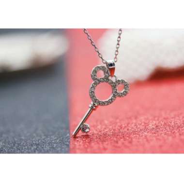 Micky Key Pendant - kalung lapis emas kristal swarovski her jewellery
