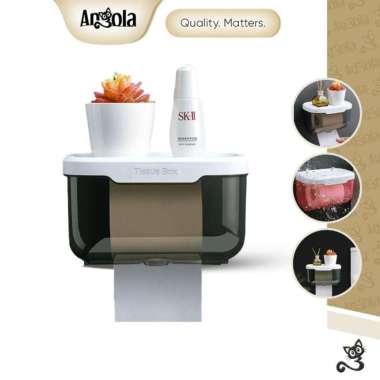 Angola Tempat Tisu Toilet D51 Kotak Tissue Dinding Hitam