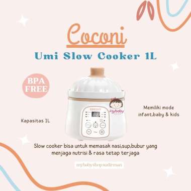 COCONI Umi Slow Cooker 1L | Slow Cooker Alat Masak Makanan Bayi Digital Alat Masak MPASI Makanan Bay