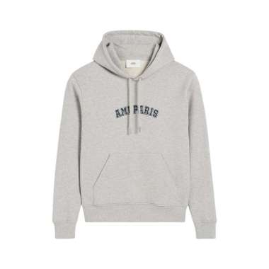 AMI Paris AMI Paris College Logo Hoodie Heather Grey L Grey