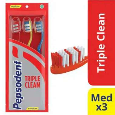 PEPSODENT SIKAT GIGI TRIPLE CLEAN ISI 3PCS SOFT