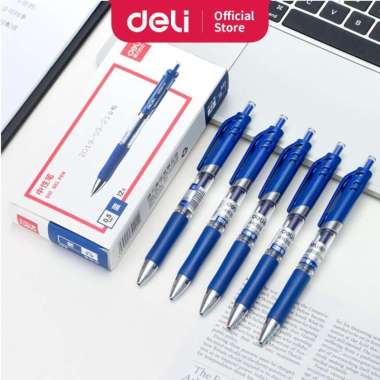 Deli Pulpen gel Warna Merah 0.5 mm Retractable S01 Biru