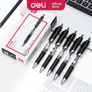Deli Pulpen gel Warna Merah 0.5 mm Retractable S01 Hitam