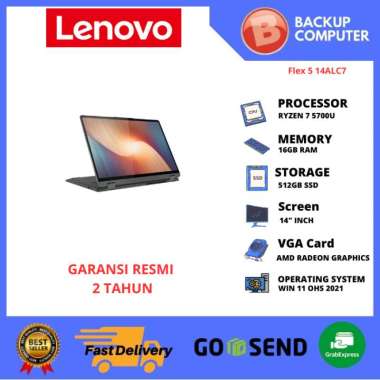 LAPTOP LENOVO Flex 5 14ALC7 82R900AEID RYZEN 7 5700U 16GB RAM