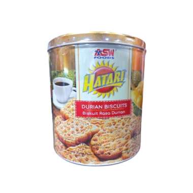 ASW HATARI BISKUIT RASA DURIAN TIN 325 GR