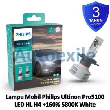 Philips Ultinon LED H4 12V 15W +160% 6000K Putih Garansi Lampu Mobil