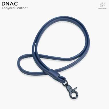 DNAC Lanyard Id Card Leather / Tali Id Card Kulit Premium Navy