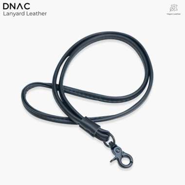 DNAC Lanyard Id Card Leather / Tali Id Card Kulit Premium Black