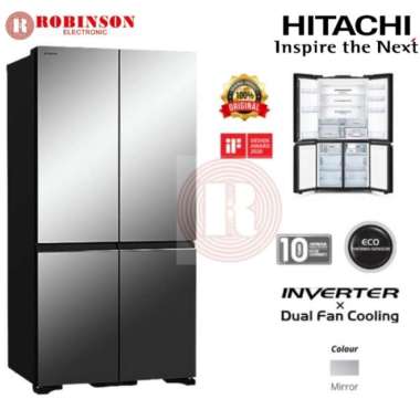 HITACHI KULKAS FRENCH BOTTOM FREEZER 4 PINTU R-WB64VGD0X MIR (MEDAN)