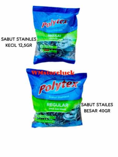 POLYTEX Sabut kawat cuci piring 12,5gr 40gr/sabut stainless politex 12,5 gr STAINLESS KECIL