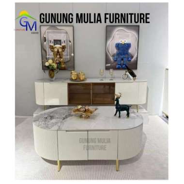 Buffet TV Atasan Granit Bahan Kayu MDF 2002 Hitam