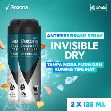 Rexona Men Invisible Dry Deodorant Spray [135 mL]- Twin Pack