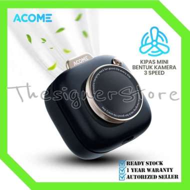 ACOME AF002 Kipas Mini Fan Portable Desain Kamera Senyap 3 Mode Kecepatan - Garansi Resmi 1 Tahun Da