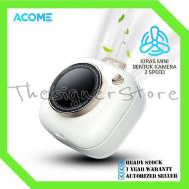 ACOME AF002 Kipas Mini Fan Portable Desain Kamera Senyap 3 Mode Kecepatan - Garansi Resmi 1 Tahun Wh