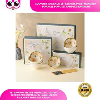 SOUVENIR MANGKOK SET KERAMIK PAKET MANGKUK JAPANESE BOWL SET HAMPERS BOHEMIAN PERALATAN MAKAN MANGKO