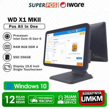 Pos Pc All In One Mesin Kasir Touchscreen Dual Display 15" Intel Core I5 Iware WD-X1 MKII
