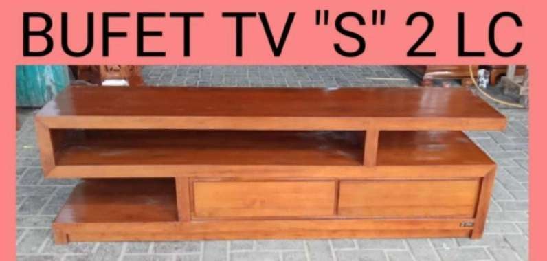 buffet minimalis kayu jati jepara krawang 4 laci