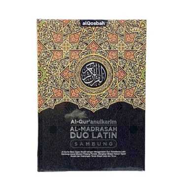Alquran almadrasah duo latin Sambung A4 / Al Quran BESAR Alqosbah A4 (21×30cm) Hitam