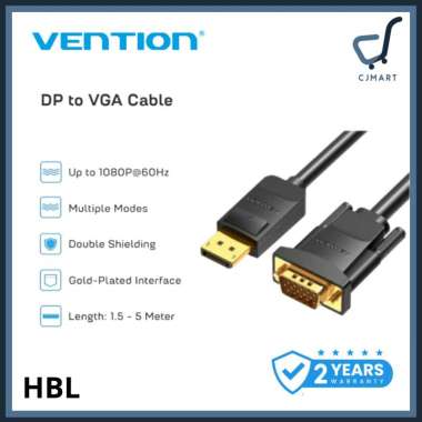 Vention Kabel Converter Display Portt DP Thunderbolt to VGA 1080P 60Hz - HBL 1.5M