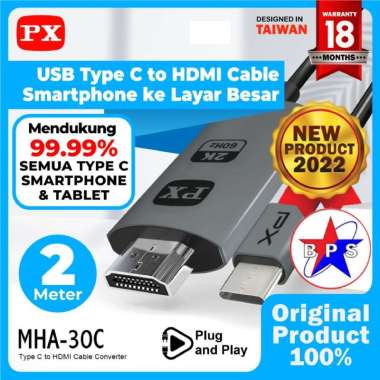 USB Type C to Kabel Converter Smartphone to TV 2M PX MHA-30C
