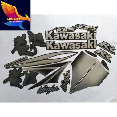 stiker striping kawasaki ninja rr 2010 hitam silver kualitas premium bergaransi