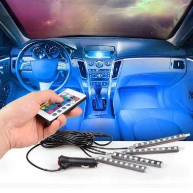 lampu led variasi mobil motor RGB sensor suara remote-led neon dasbor
