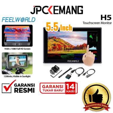 JPC KEMANG Feelworld H5 5.5 Inch 12G SDI HDMI 2.0 Touchscreen Field Monitor External Camera GARANSI