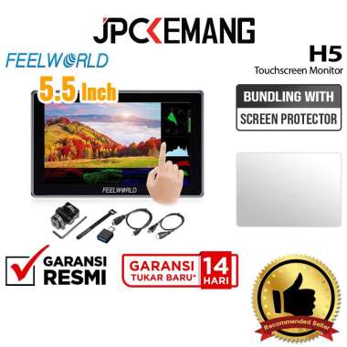JPC KEMANG Feelworld H5 5.5 Inch 12G SDI HDMI 2.0 Touchscreen Field Monitor External Camera GARANSI