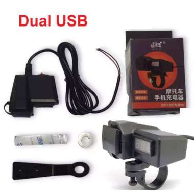 Motorcycle Digital Voltmeter Charger Motor Cas HP Motor 2 USB 3.1A Cas - PD + USB DUAL USB