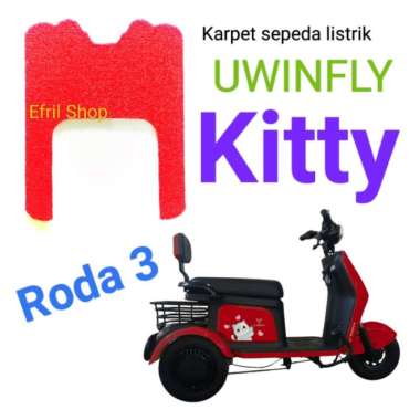 Karpet sepeda motor listrik roda tiga Uwinfly Kitty roda 3 Hitam