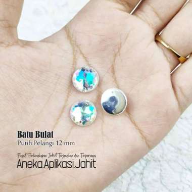 100 BIJI BATU BULAT 12 MM MOTE BATU DIAMOND RESIN PAYET KRISTAL