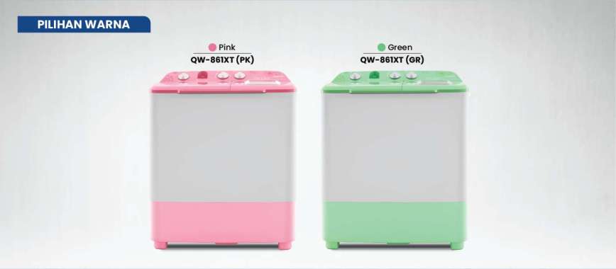 MESIN CUCI 2 TABUNG AQUA 7 KG / 8 KG/ 9 KG QW 761 XT QW761XT QW 861 XT QW 961 XT GARANSI RESMI 861XT