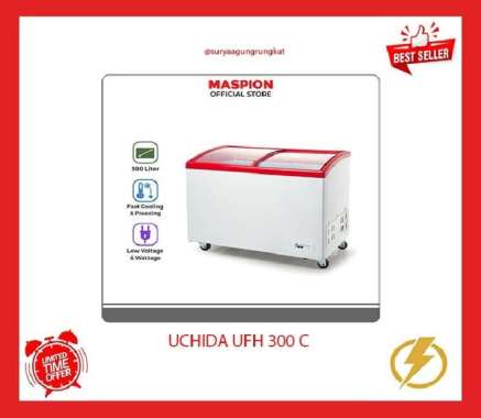 FREEZER BOX MASPION KACA 300 L UFH 300 C (FREE ONGKIR SBY)