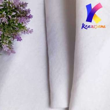 Kain flanel meteran bahan kerajinan tangan - warna lengkap 1meter Putih