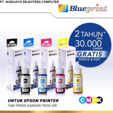 Tinta Epson BLUEPRINT 664 Refill For Printer Epson L120, L220 - 70ml - Kuning warna-Hitam