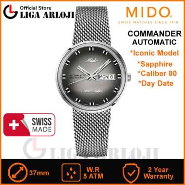 MIDO M8429.4.27.11 Commander 1959 Automatic Jam Tangan Pria Swiss Made Original M842942711