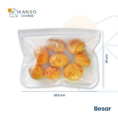 Kanso Living Plastik Kulkas Penyimpanan Reusable Plastik Ziplock Besar