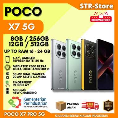POCO X7 5G 12/512 GB GARANSI RESMI POCO ANDROID BARU X7 5G 8/256 GB RAM 12 - 8 GB - POCO X7 5G 12GB