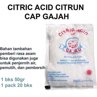 citrid acid citrun cap gajah 1pak (20x50g)