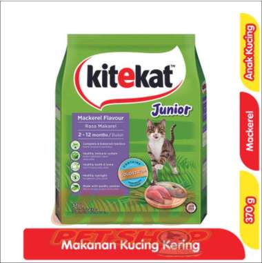 Kitekat Dry 370gr Junior Mackerel - Makanan Kucing Kering Anak Kucing