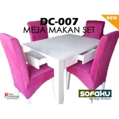 Sofaku DC-007 Meja Makan Shahriny Kursi Meja Duco Minimalis Mewah Set Meja Makan Laci - Meja Makan M
