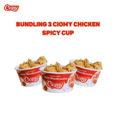 Paket Bundling 3 Ciomy Cuanki Cup Chicken Spicy , Cuanki Cup Reguler Ayam Pedas Isi 3 Pack