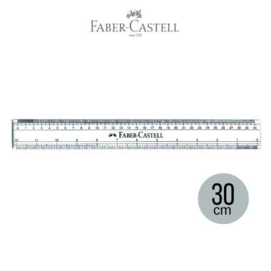 Faber-Castell Penggaris Ruler Scale Sekolah 15cm 30cm, Ukuran 30 cm