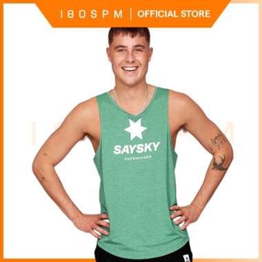 SAYSKY - Men's Logo Combat Singlet, Green | Singlet Lari Pria XS