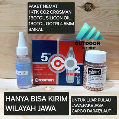PAKET HEMAT CO2 CROSMAN + GOTRI 4.5 BAIKAL + SILICON OIL