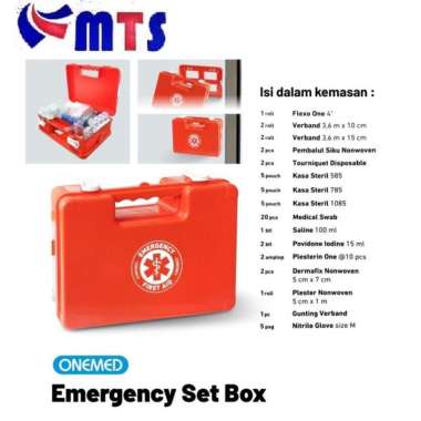 COD Onemed Kotak P3K Emergency SET Box Lengkap Emergency First Aid Isi 16