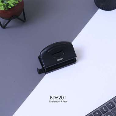 Bantex Pelubang / Pembolong Kertas / Punch Besi Metal Untuk 10 Halaman BD6201 Black