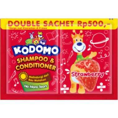 Kodomo Shampoo & Conditioner Gel [12 sachet/renceng] Strawberry