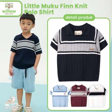 Kaos Anak - Little Muku Finn Knit Polo Shirt Pre-Teen M / 9-10Y White